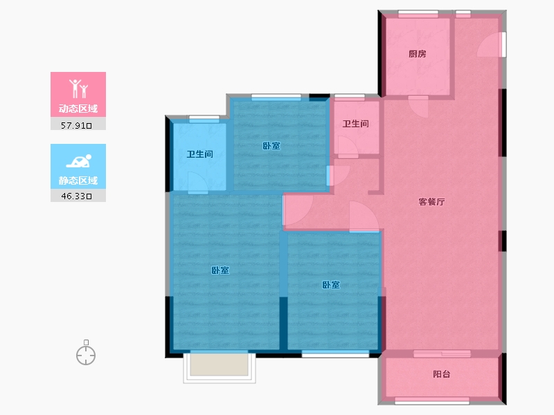 浙江省-湖州市-久立东华府-94.00-户型库-动静分区