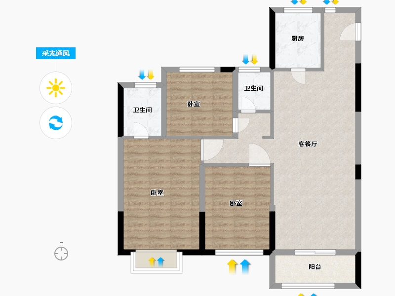 浙江省-湖州市-久立东华府-94.00-户型库-采光通风