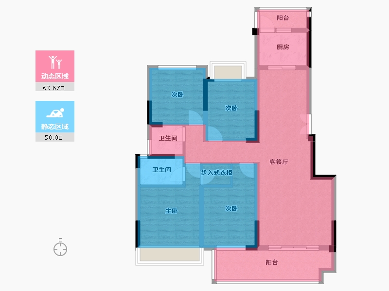 江苏省-泰州市-凰腾海姜广场-100.53-户型库-动静分区