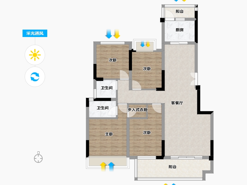 江苏省-泰州市-凰腾海姜广场-100.53-户型库-采光通风