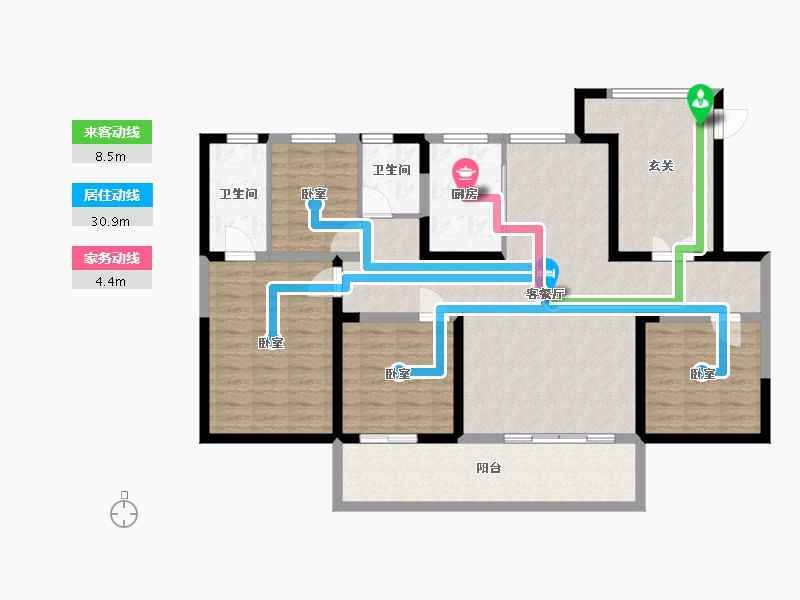 宁夏回族自治区-银川市-君临天下-117.43-户型库-动静线