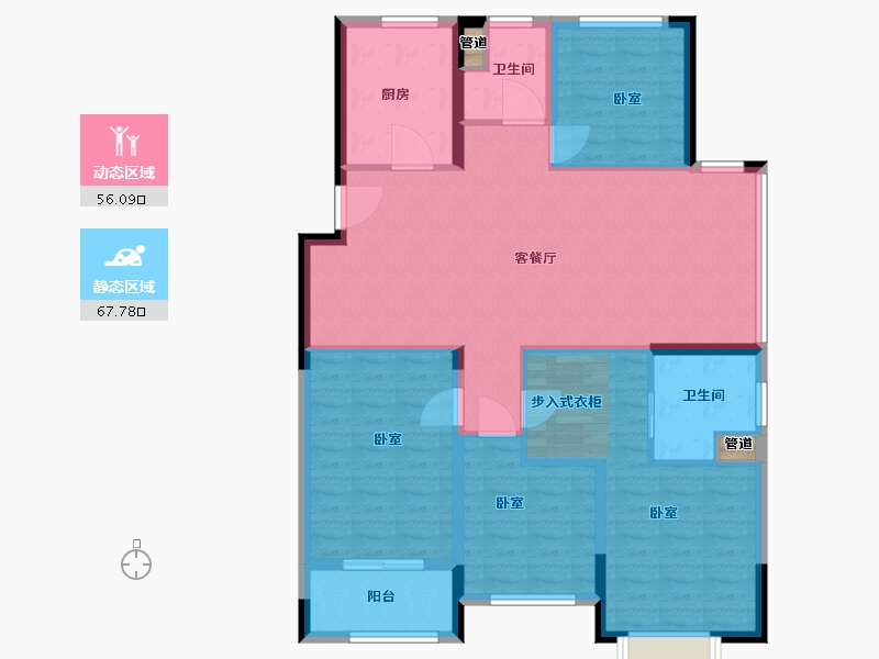 浙江省-湖州市-久立东华府-113.01-户型库-动静分区