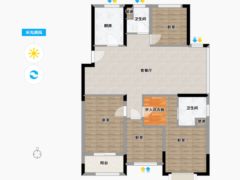 浙江省-湖州市-久立东华府-113.01-户型库-采光通风