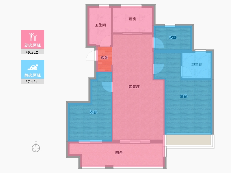 安徽省-黄山市-大家·黄山雅园·溪山悦-78.00-户型库-动静分区