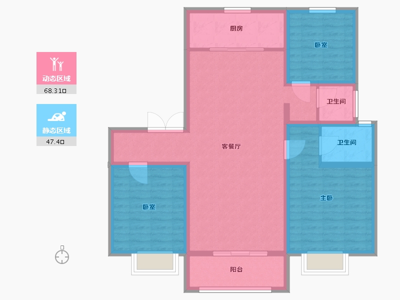 山东省-淄博市-东方紫郡-104.00-户型库-动静分区