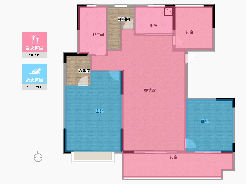 安徽省-六安市-汇玺·学府壹号院-169.23-户型库-动静分区