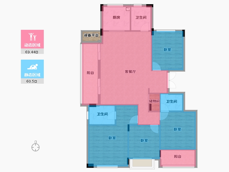 浙江省-丽水市-东景苑-119.57-户型库-动静分区