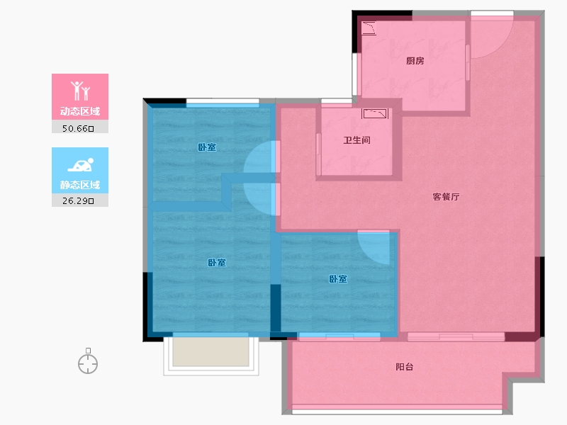 浙江省-丽水市-碧桂园理想时代-67.99-户型库-动静分区