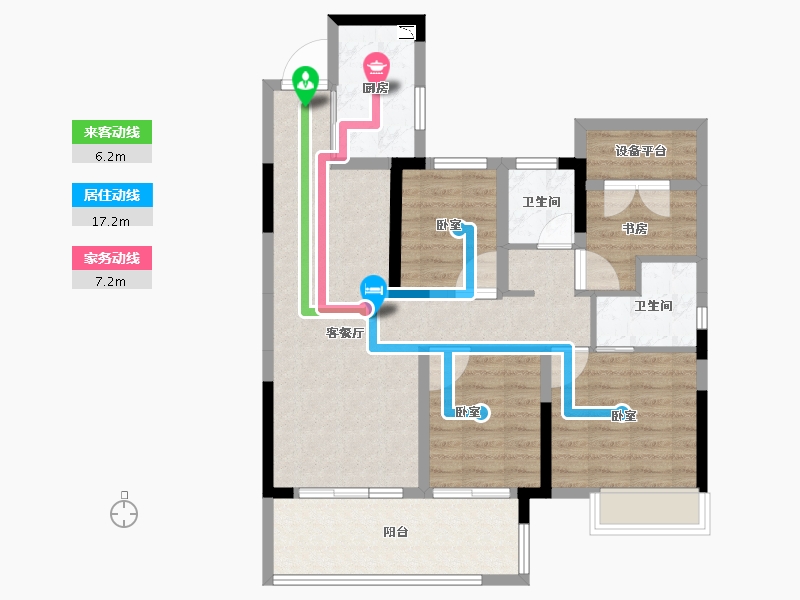 安徽省-合肥市-谊华雍景府-87.95-户型库-动静线