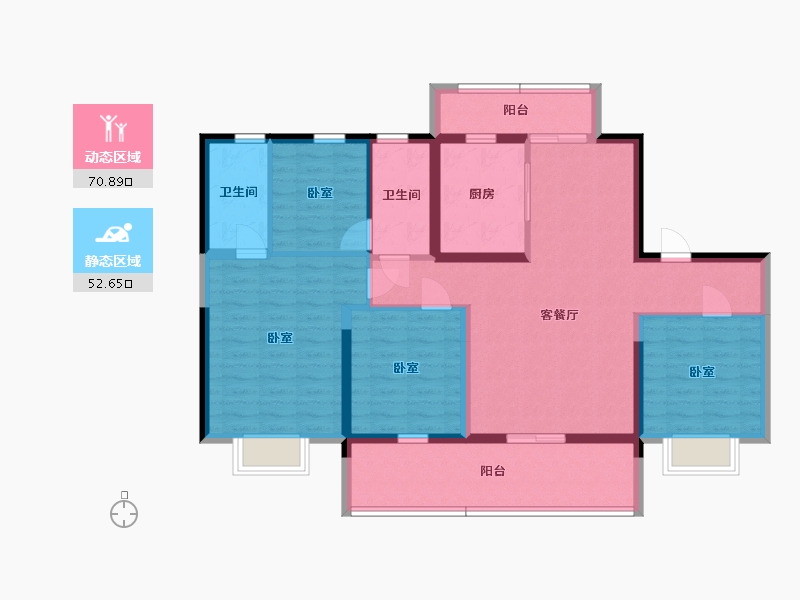 宁夏回族自治区-银川市-碧桂园幸福印记-110.09-户型库-动静分区