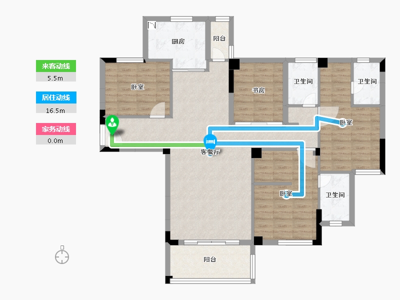 福建省-泉州市-卓辉东湖悦城-106.09-户型库-动静线