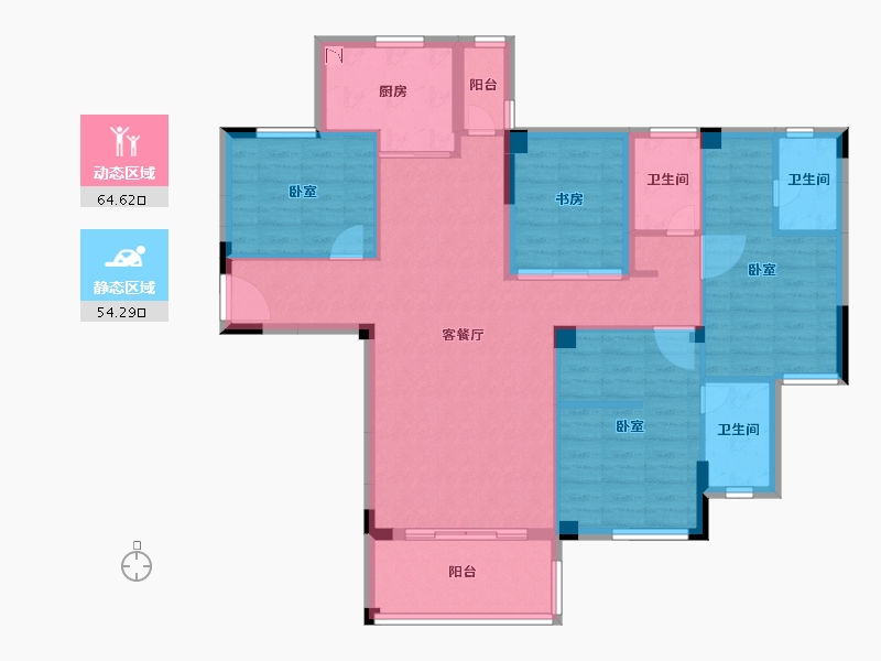 福建省-泉州市-卓辉东湖悦城-106.09-户型库-动静分区