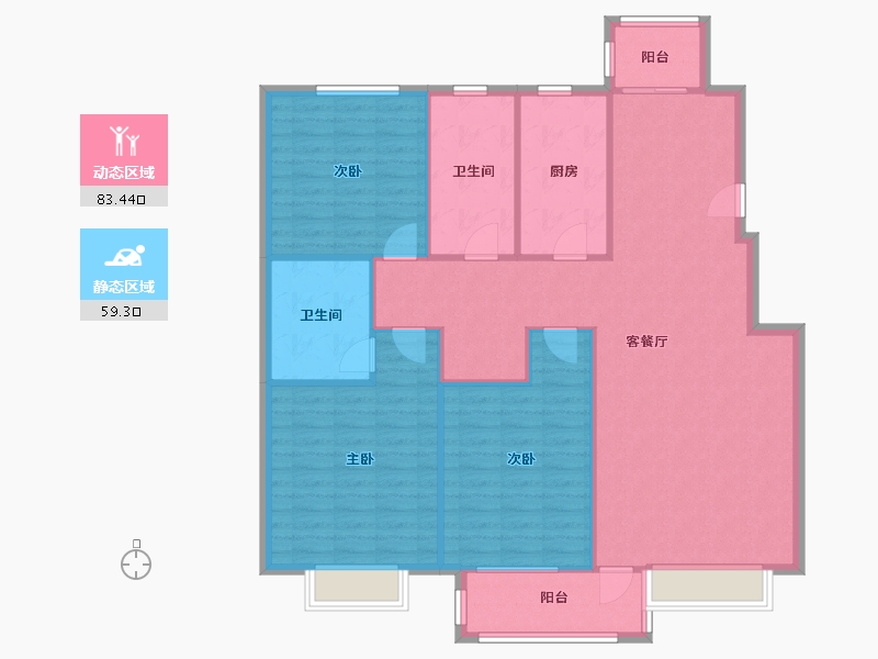 山东省-青岛市-香汕公馆-131.70-户型库-动静分区