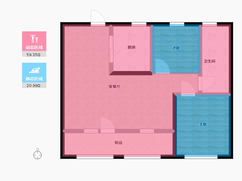 山东省-青岛市-中海林溪世家-71.00-户型库-动静分区