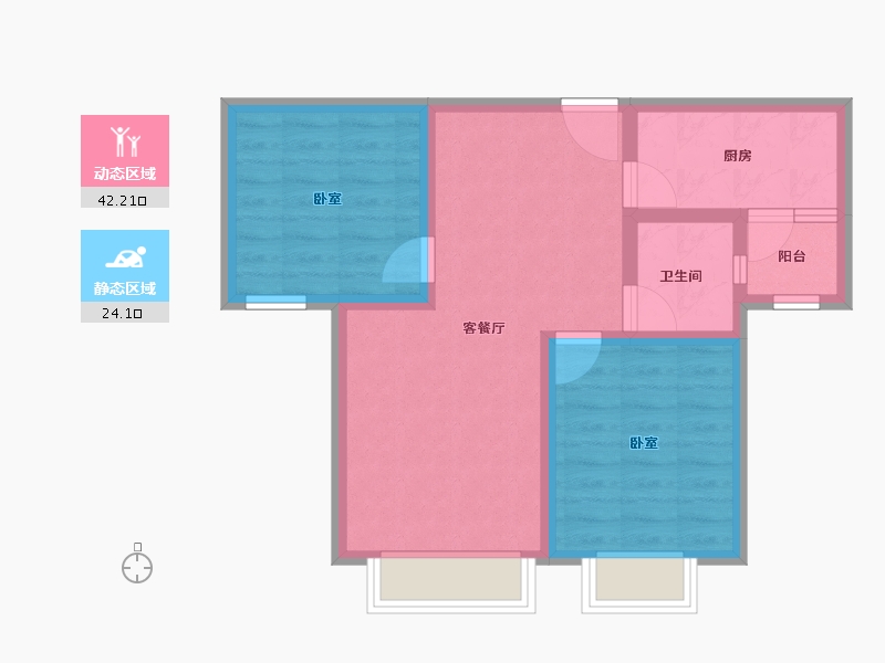 新疆维吾尔自治区-乌鲁木齐市-创天美好学府-58.36-户型库-动静分区