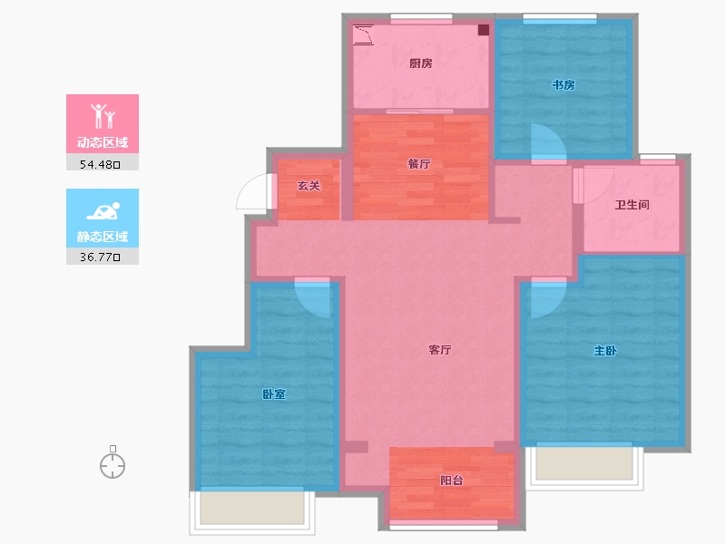 山东省-威海市-威海万达广场-80.87-户型库-动静分区