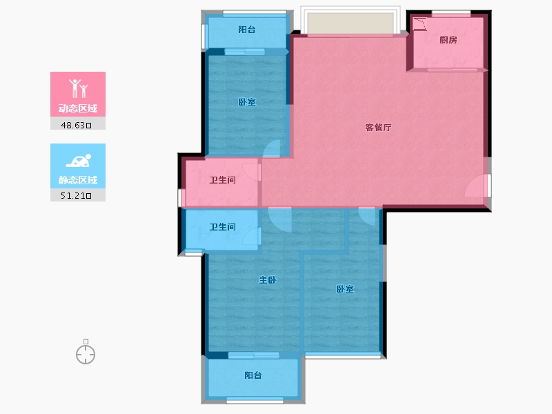 福建省-泉州市-财富中心广场-89.64-户型库-动静分区