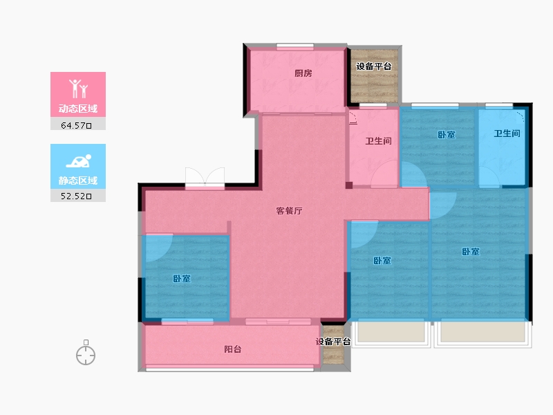 浙江省-丽水市-世茂云图-111.01-户型库-动静分区