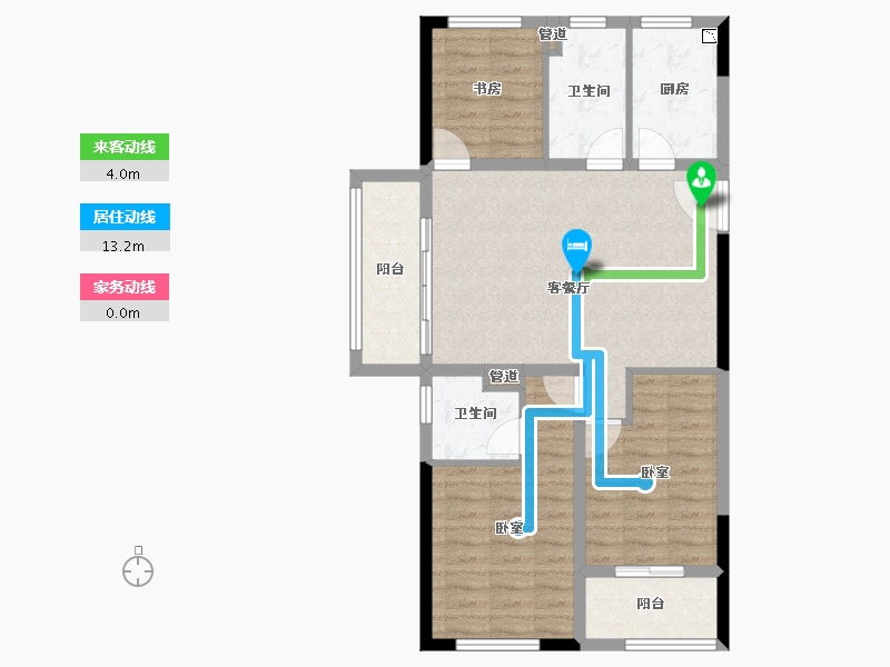 浙江省-宁波市-恒厚·阳光里-82.08-户型库-动静线