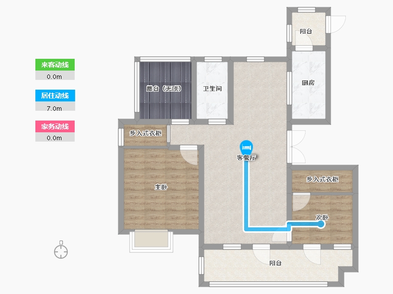 山东省-青岛市-嶺海香澜郡瑜院-86.00-户型库-动静线