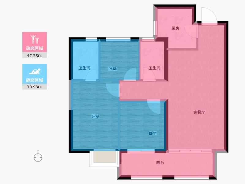 福建省-龙岩市-城发汇金望郡-70.00-户型库-动静分区