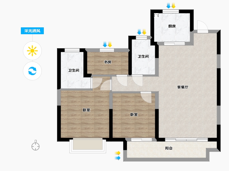 浙江省-湖州市-奥园·湖山府-83.00-户型库-采光通风