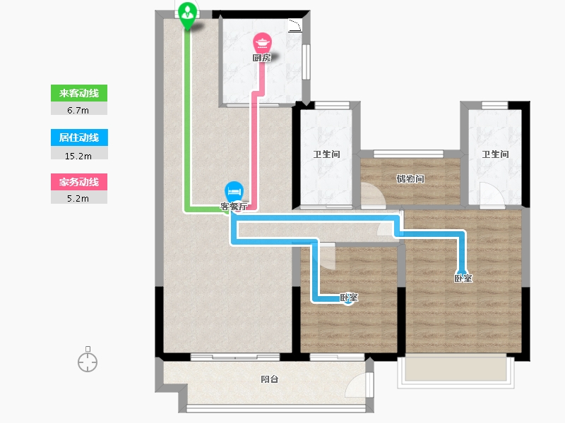 浙江省-湖州市-碧桂园江山赋-94.00-户型库-动静线