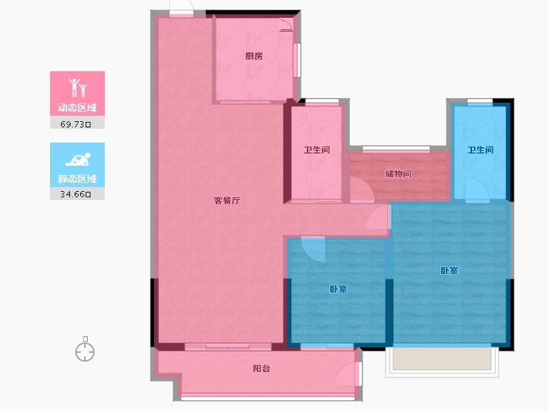 浙江省-湖州市-碧桂园江山赋-94.00-户型库-动静分区