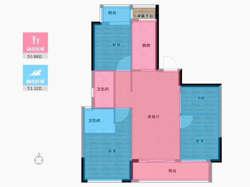 福建省-龙岩市-紫金山体育公园-94.00-户型库-动静分区