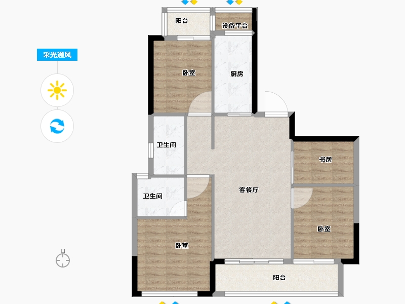 福建省-龙岩市-紫金山体育公园-94.00-户型库-采光通风