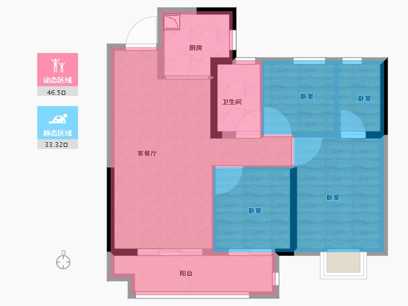 福建省-龙岩市-上杭融侨观邸-71.00-户型库-动静分区