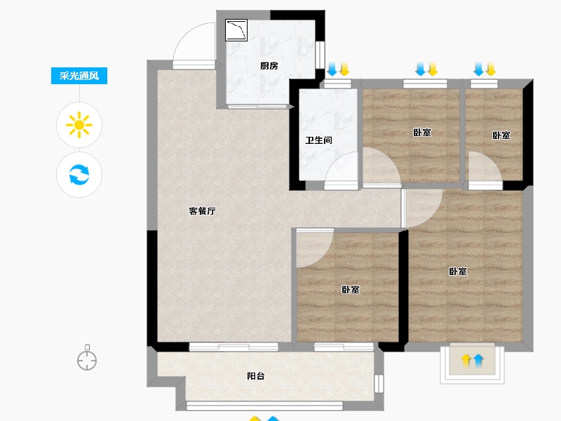 福建省-龙岩市-上杭融侨观邸-71.00-户型库-采光通风