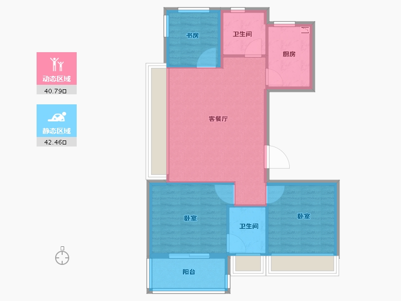 浙江省-衢州市-碧桂园西溪原著-75.00-户型库-动静分区