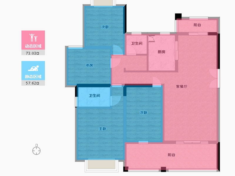 江西省-赣州市-龙兴福居·极少墅-116.49-户型库-动静分区