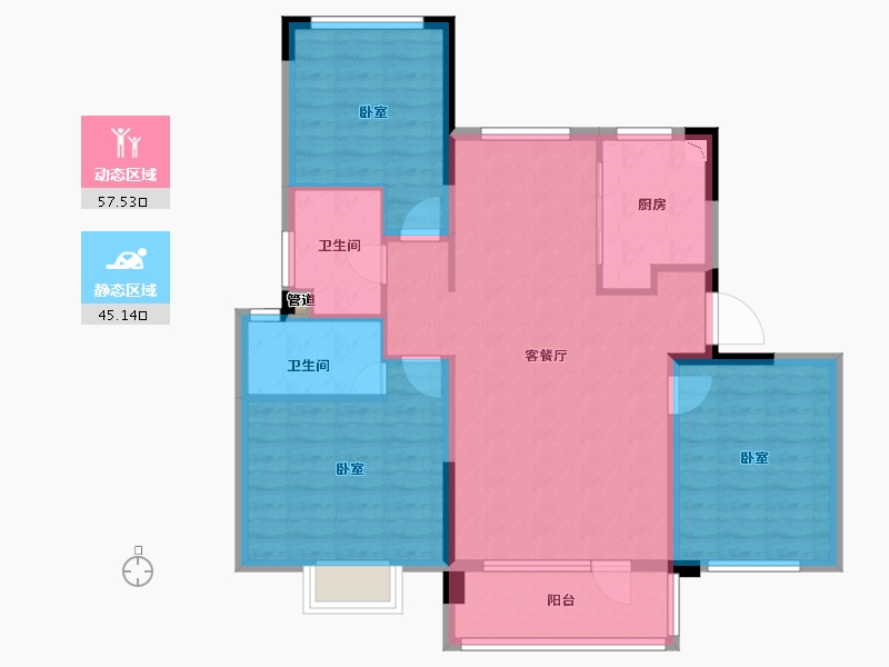 山东省-青岛市-开元城开元盛景-92.00-户型库-动静分区