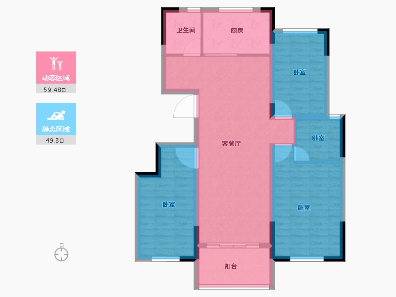 浙江省-绍兴市-崇城壹品-98.00-户型库-动静分区