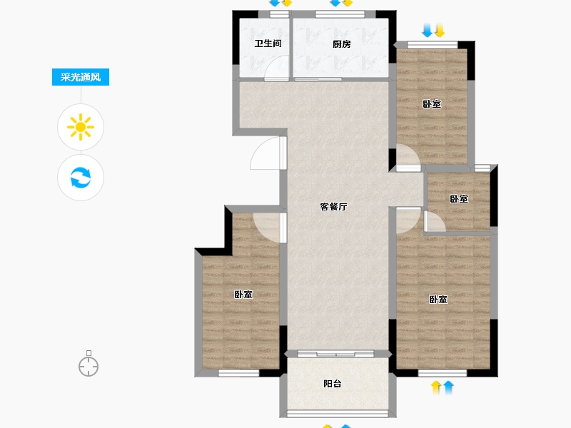 浙江省-绍兴市-崇城壹品-98.00-户型库-采光通风