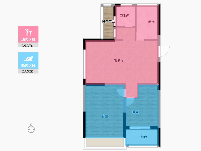 浙江省-金华市-义乌望辰府-61.00-户型库-动静分区