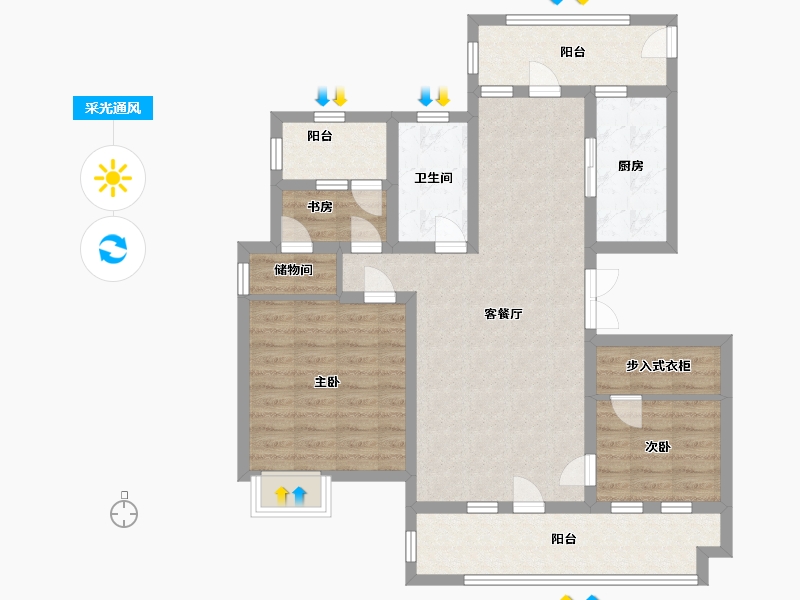 山东省-青岛市-嶺海香澜郡瑜院-94.00-户型库-采光通风