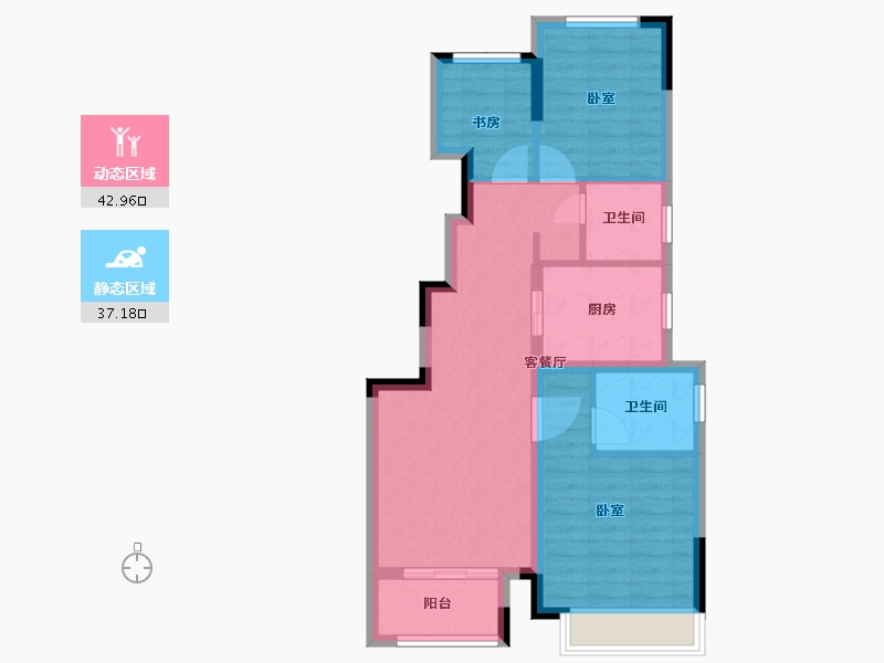 浙江省-绍兴市-中梁隐山府-71.00-户型库-动静分区