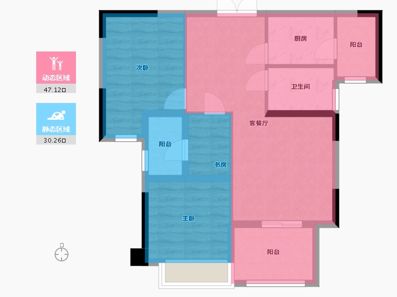 江西省-赣州市-融耀江滨御景-68.51-户型库-动静分区