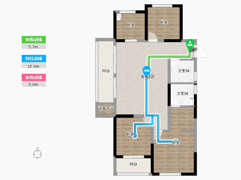 浙江省-丽水市-东景苑-93.11-户型库-动静线