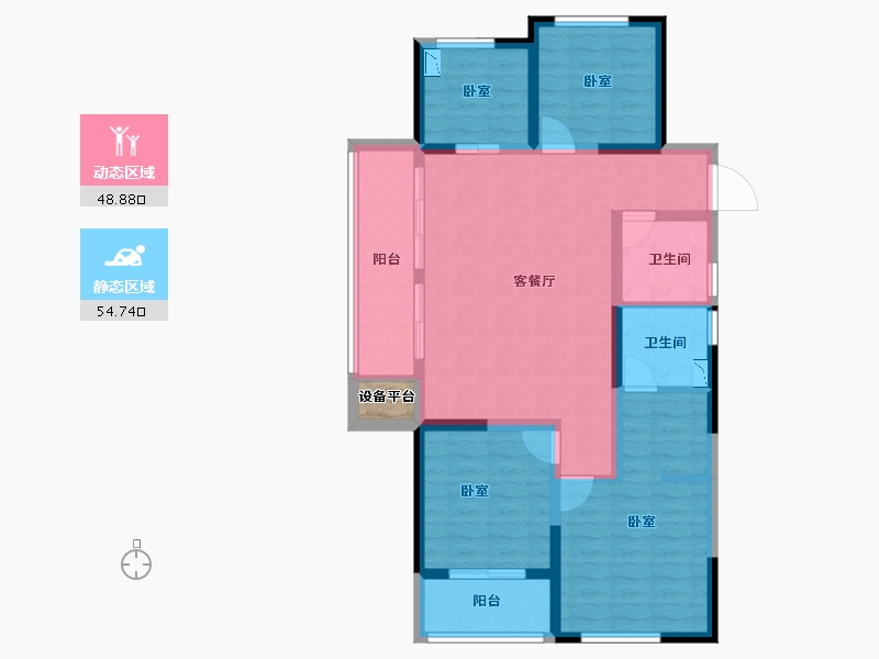 浙江省-丽水市-东景苑-93.11-户型库-动静分区