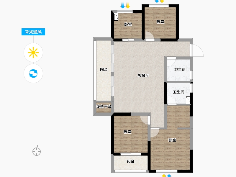 浙江省-丽水市-东景苑-93.11-户型库-采光通风