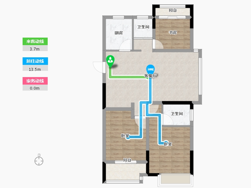 浙江省-嘉兴市-鸿翔悦澜湾-84.19-户型库-动静线