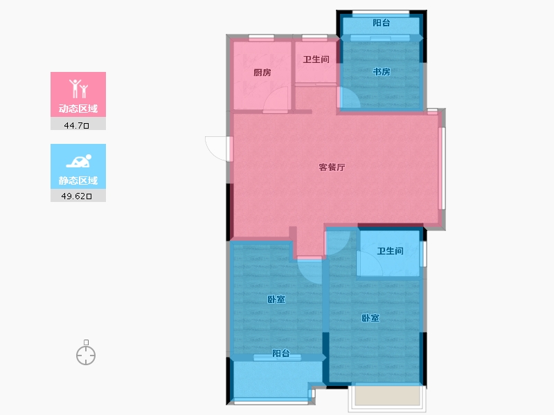 浙江省-嘉兴市-鸿翔悦澜湾-84.19-户型库-动静分区