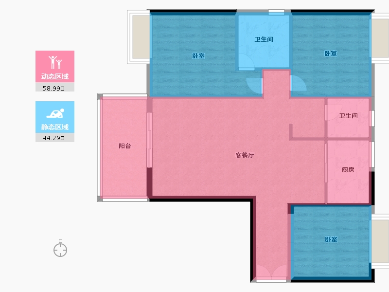 福建省-泉州市-雅致新天地-93.80-户型库-动静分区