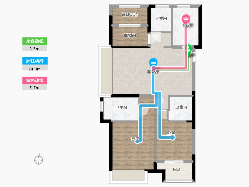 浙江省-湖州市-桐昆名仕府-78.67-户型库-动静线