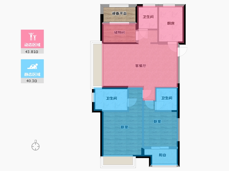 浙江省-湖州市-桐昆名仕府-78.67-户型库-动静分区