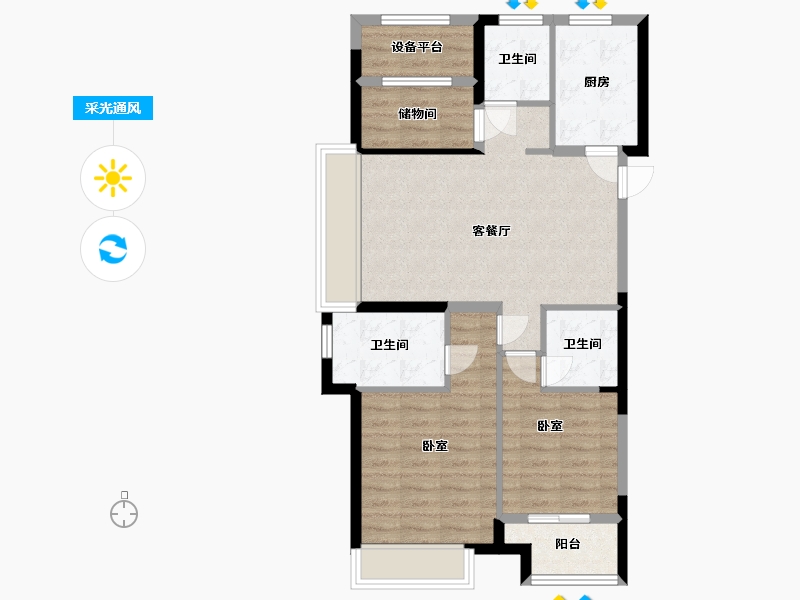 浙江省-湖州市-桐昆名仕府-78.67-户型库-采光通风